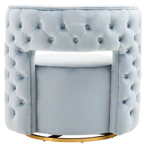 Yasmeen Blue Velvet Swivel Chair detail image – Xshowhome furniture