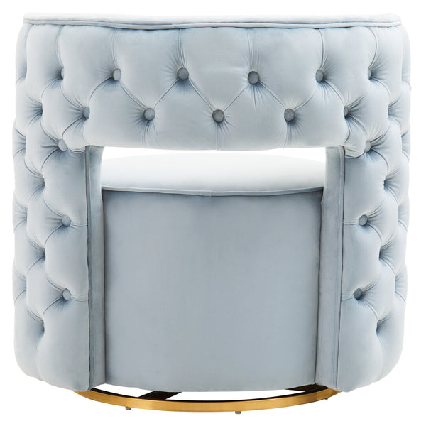 Yasmeen Blue Velvet Swivel Chair detail image – Xshowhome furniture