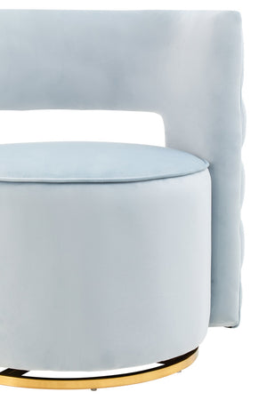 Yasmeen Blue Velvet Swivel Chair detail image – Xshowhome furniture