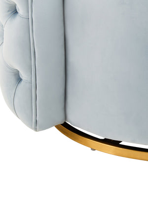 Yasmeen Blue Velvet Swivel Chair detail image – Xshowhome furniture