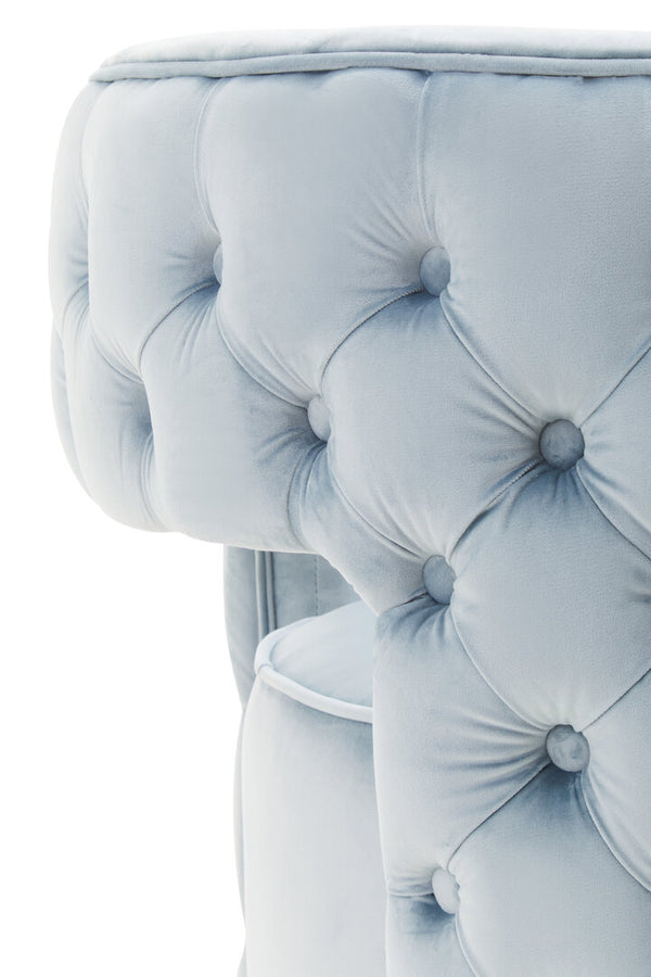 Yasmeen Blue Velvet Swivel Chair detail image – Xshowhome furniture