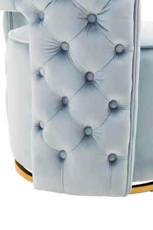 Yasmeen Blue Velvet Swivel Chair detail image – Xshowhome furniture