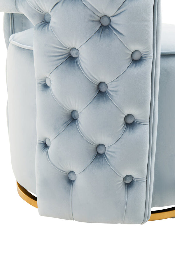 Yasmeen Blue Velvet Swivel Chair detail image – Xshowhome furniture