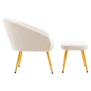 Yasmeen Beige Chair And Footstool detail image – Xshowhome furniture
