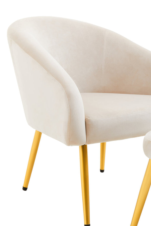 Yasmeen Beige Chair And Footstool detail image – Xshowhome furniture