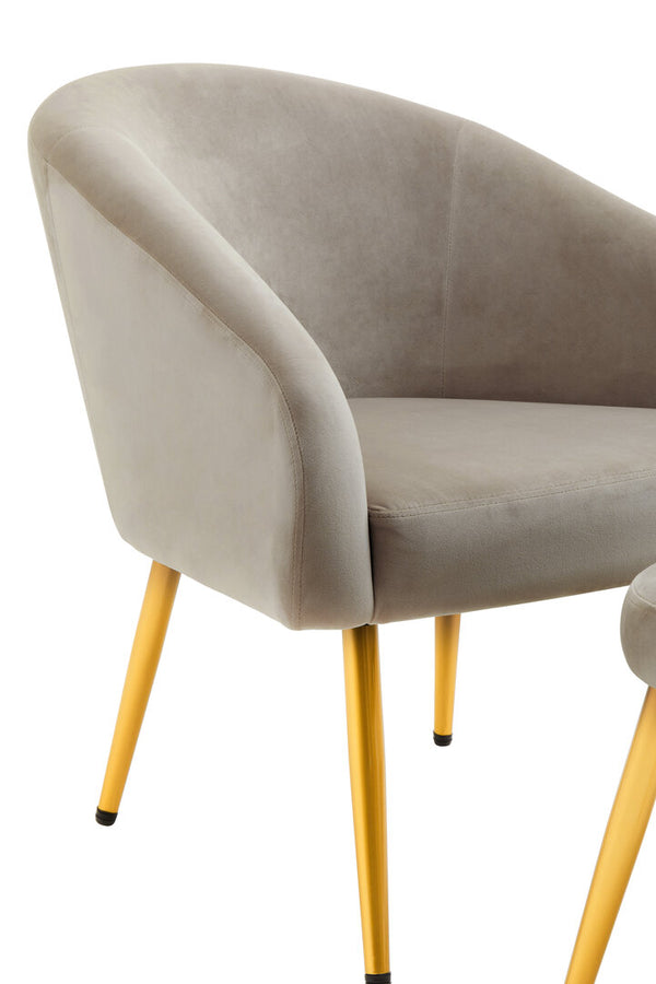 Yasmeen Mink Velvet Chair And Footstool detail image – Xshowhome furniture
