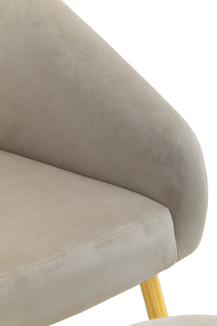 Yasmeen Mink Velvet Chair And Footstool – Xshowhome furniture