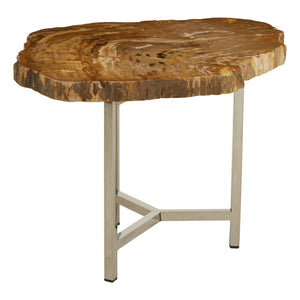Relic Small Petrified Wood Side Table detail image – Xshowhome furniture