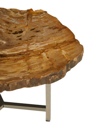 Relic Small Petrified Wood Side Table detail image – Xshowhome furniture