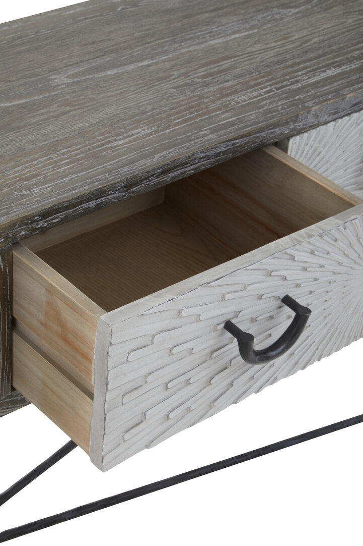 Milan Four Drawer Elm Wood Console Table – Xshowhome furniture