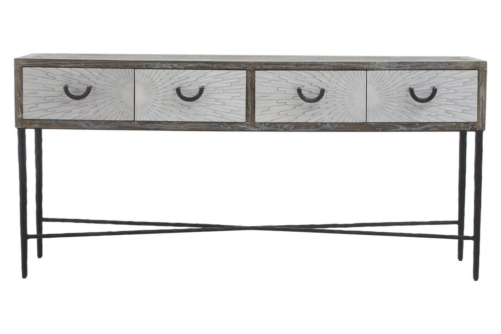 Milan Four Drawer Elm Wood Console Table – Xshowhome furniture