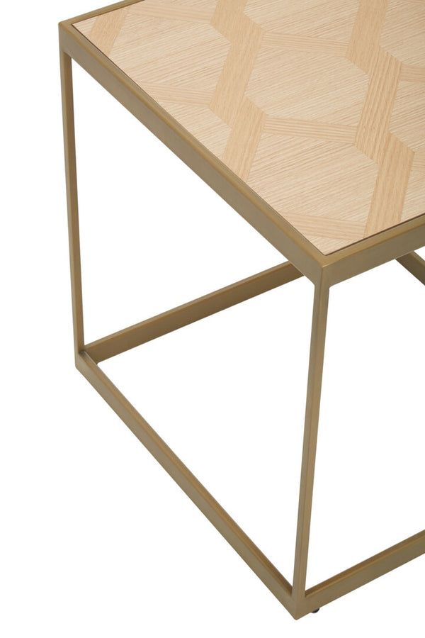 Grenoble Small Oak Veneer Side Table detail image – Xshowhome furniture