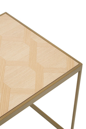 Grenoble Small Oak Veneer Side Table detail image – Xshowhome furniture