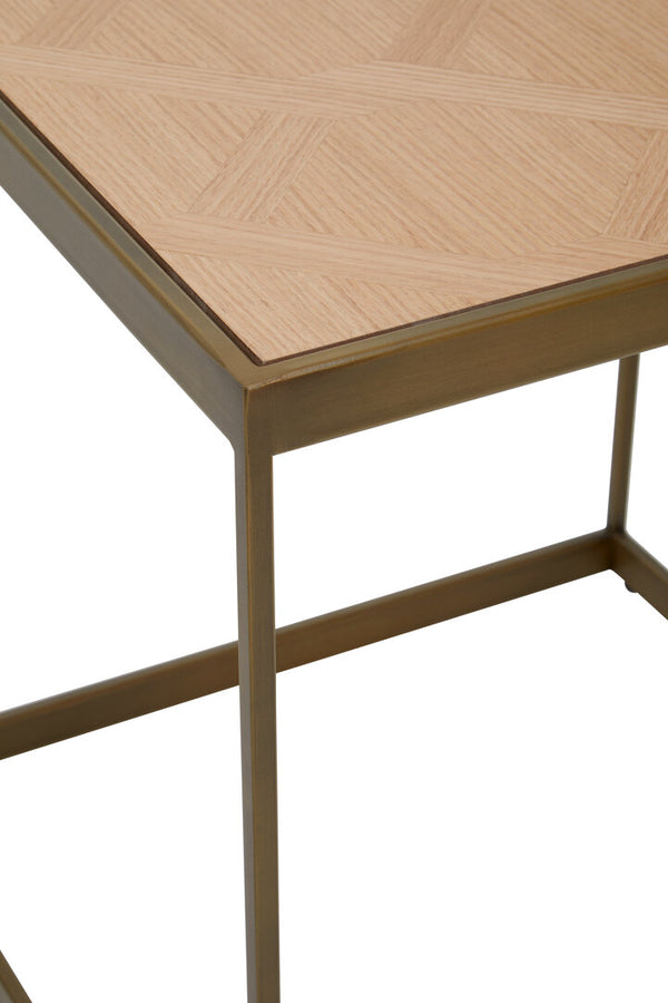 Grenoble Large Oak Veneer Side Table detail image – Xshowhome furniture