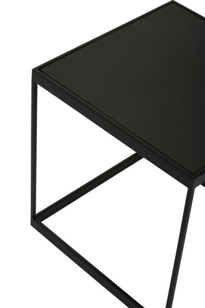 Genoa Black Square Side Table detail image – Xshowhome furniture
