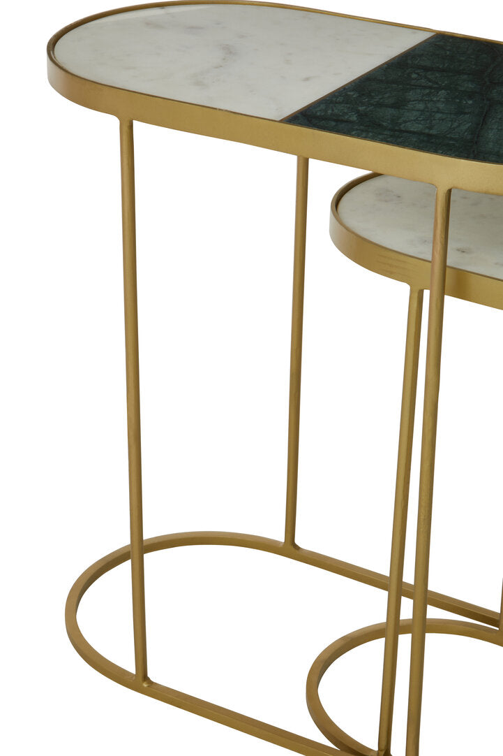 Suar Nest Of Two Marble Top Side Tables – Xshowhome furniture