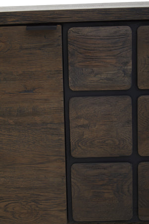 Lucca Recycled Dark Oak Wood Sideboard detail image – Xshowhome furniture