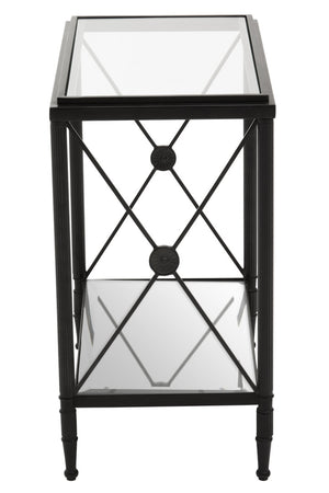 Axis Rectangular Black Finish Side Table detail image – Xshowhome furniture
