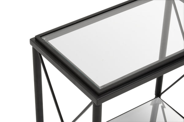 Axis Rectangular Black Finish Side Table detail image – Xshowhome furniture