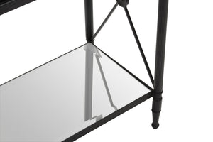 Axis Rectangular Black Finish Side Table detail image – Xshowhome furniture