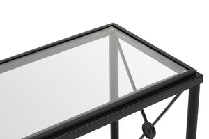 Axis Rectangular Black Finish Side Table detail image – Xshowhome furniture