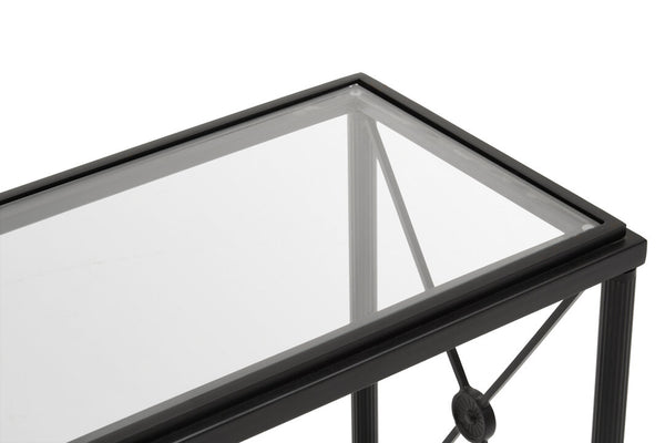 Axis Rectangular Black Finish Side Table detail image – Xshowhome furniture