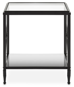 Axis Rectangular Black Finish Side Table detail image – Xshowhome furniture
