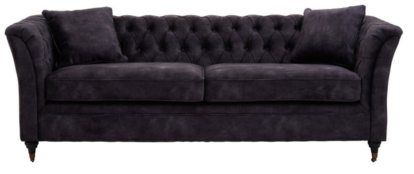 Sabrina Three Seat Grey Velvet Sofa detail image – Xshowhome furniture