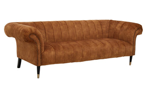 Siena Three Seat Gold Velvet Sofa detail image – Xshowhome furniture
