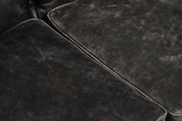 Hoxton Antique Black 3 Seat Chesterfield Leather Sofa detail image – Xshowhome furniture