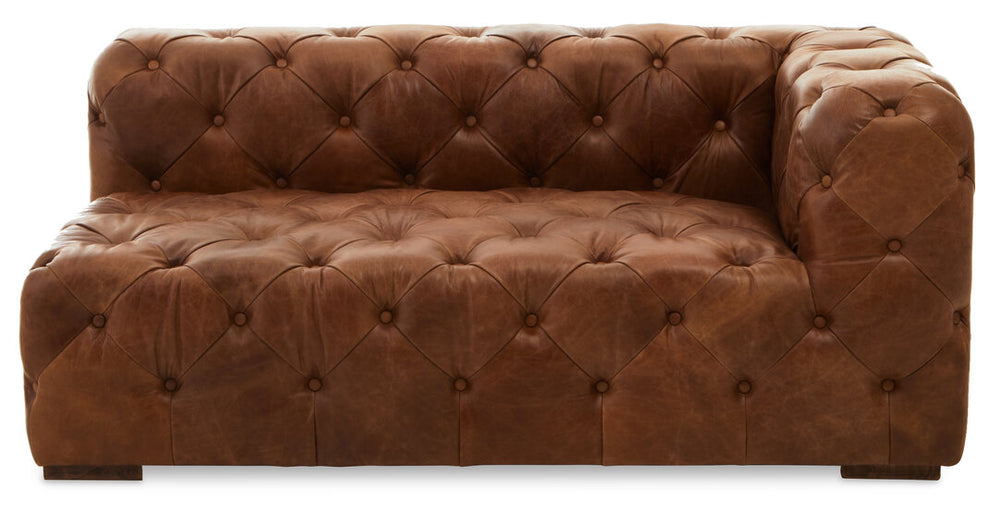 Hoxton Brown Leather Right Arm Modern Chesterfield Modular Sofa – Xshowhome furniture