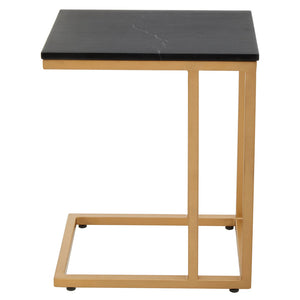 Varana Black Marble Top Side Table With Gold Finish Frame detail image – Xshowhome furniture
