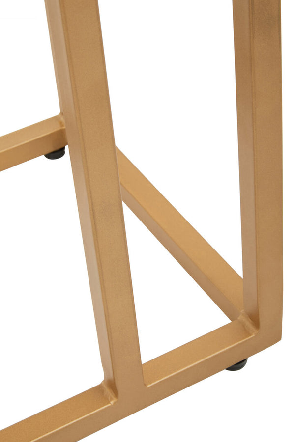 Varana Black Marble Top Side Table With Gold Finish Frame detail image – Xshowhome furniture