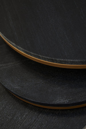 Varana Nest Of Three Black Marble Top Tables detail image – Xshowhome furniture