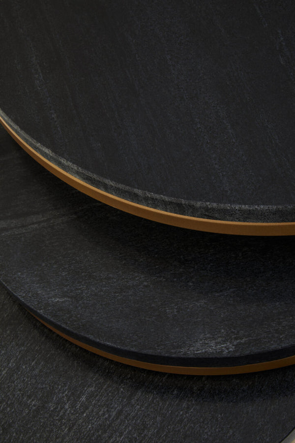 Varana Nest Of Three Black Marble Top Tables detail image – Xshowhome furniture