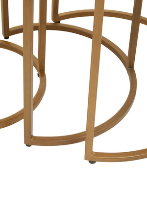 Varana Nest Of Three Black Marble Top Tables detail image – Xshowhome furniture