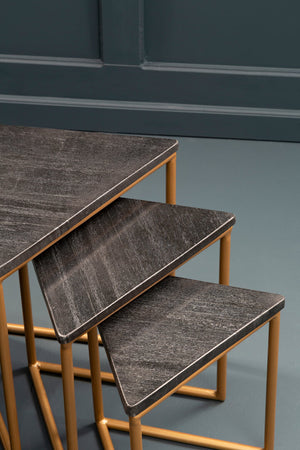 Varana Nest Of Three Triangular Tables detail image – Xshowhome furniture