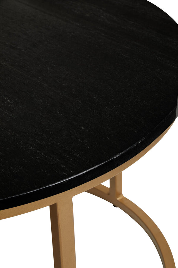 Varana Nest Of Two Black Marble Top Round Tables detail image – Xshowhome furniture