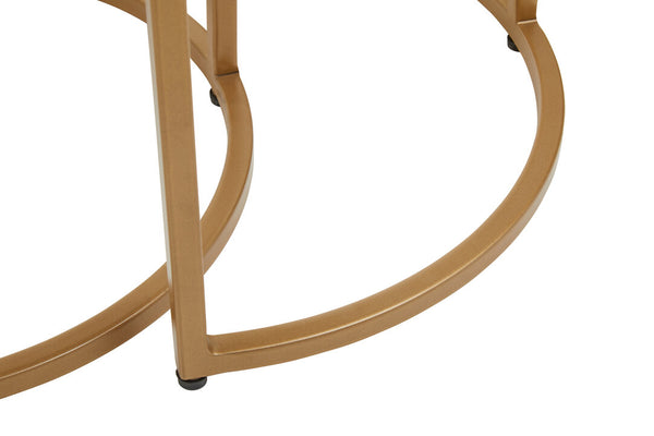 Varana Nest Of Two Half Moon Black Marble Top Tables detail image – Xshowhome furniture