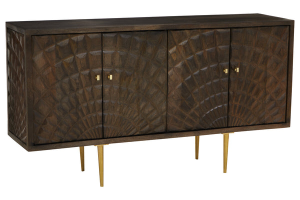 Sipari 4 Door Mango Wood Sideboard detail image – Xshowhome furniture