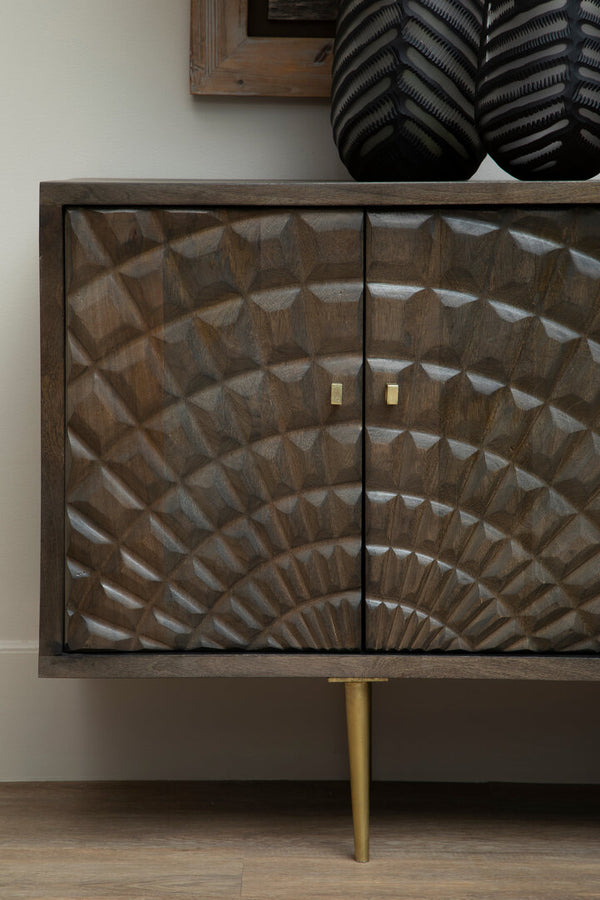 Sipari 4 Door Mango Wood Sideboard detail image – Xshowhome furniture