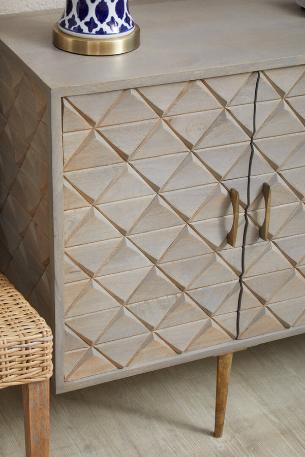 Siro 4 Door Mango Wood Sideboard detail image – Xshowhome furniture