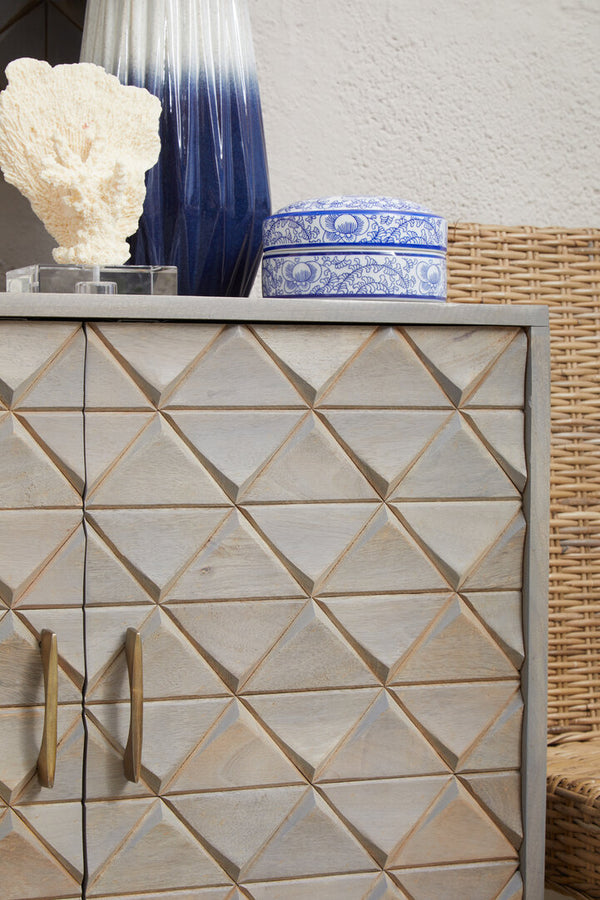 Siro 4 Door Mango Wood Sideboard detail image – Xshowhome furniture