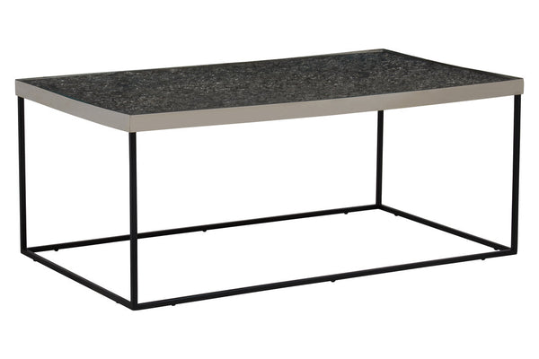 Akola Rectangle Coffee Table in Silver and Glass detail image – Xshowhome furniture