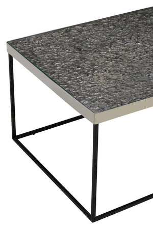 Akola Rectangle Coffee Table in Silver and Glass detail image – Xshowhome furniture