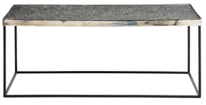 Akola Rectangle Coffee Table in Silver and Glass detail image – Xshowhome furniture