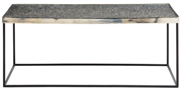 Akola Rectangle Coffee Table in Silver and Glass detail image – Xshowhome furniture
