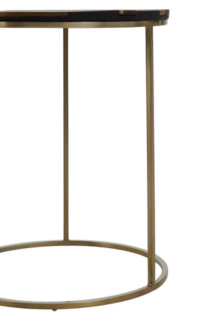 Aris Black And Gold Side Table detail image – Xshowhome furniture