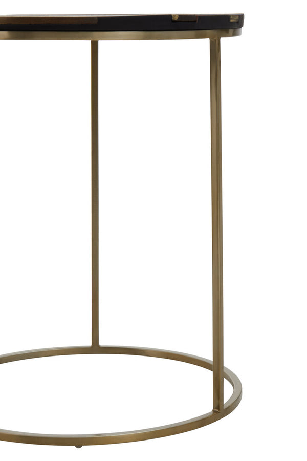 Aris Black And Gold Side Table detail image – Xshowhome furniture