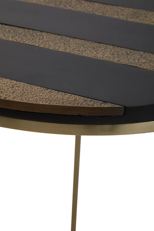 Aris Black And Gold Side Table detail image – Xshowhome furniture